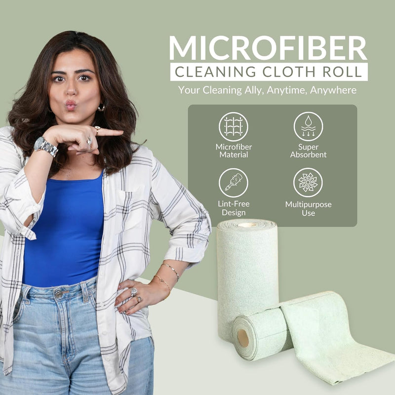 Reusable Microfiber Cloth Roll β 1 Roll Includes 20 Pcs | Multi-Color