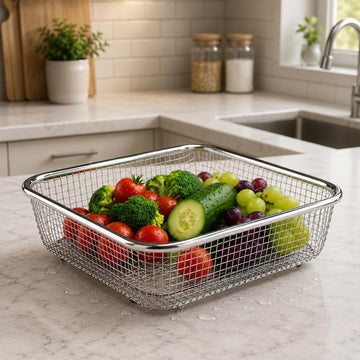 Stainless Steel Drainage Strainer Storage Basket Colander