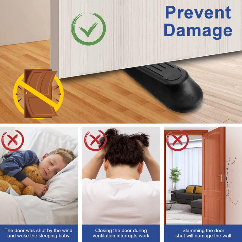 4 Piece Rubber Door Stopper Wedge Set