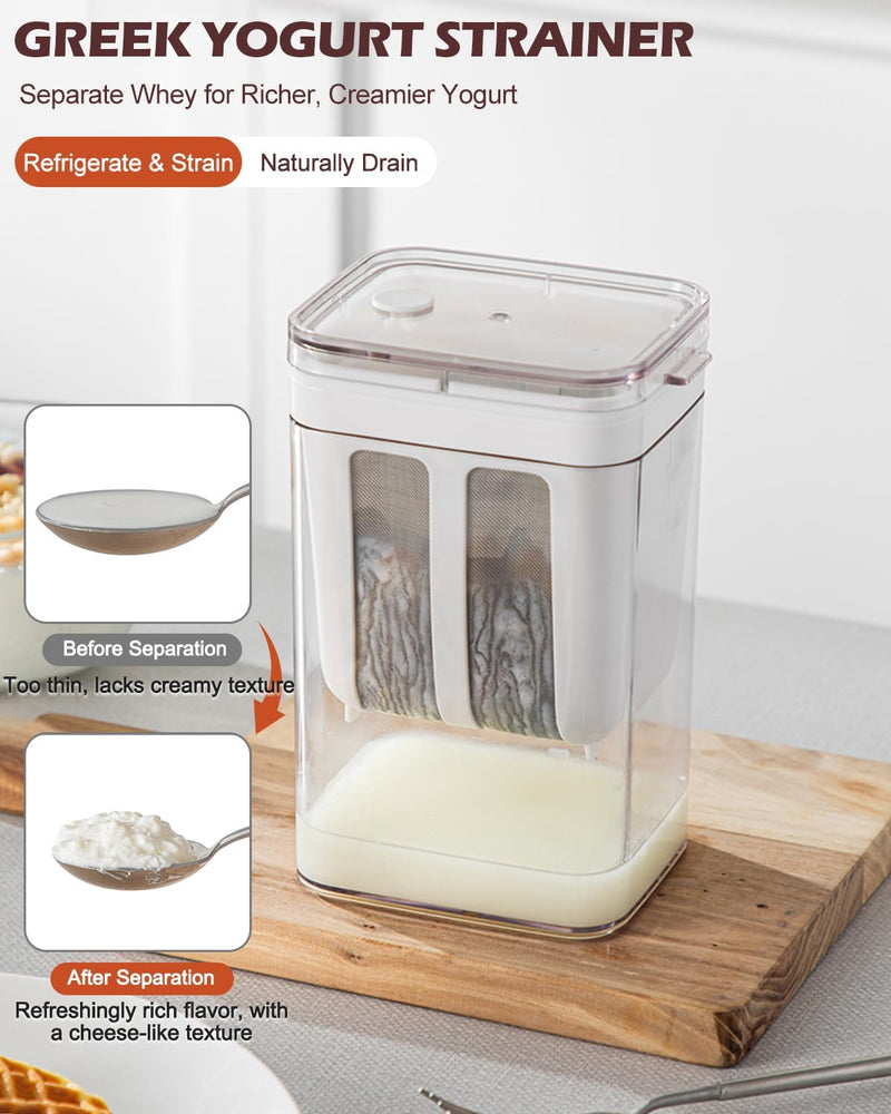 Fine Mesh Stainless Steel Yogurt Strainer with Lid