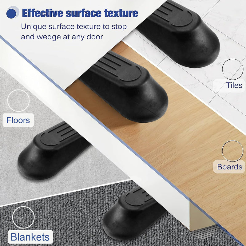 4 Piece Rubber Door Stopper Wedge Set