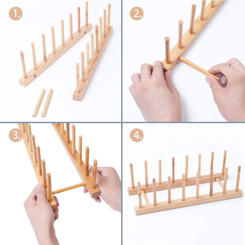 Bamboo Dish Drying Rack, 7 Slots