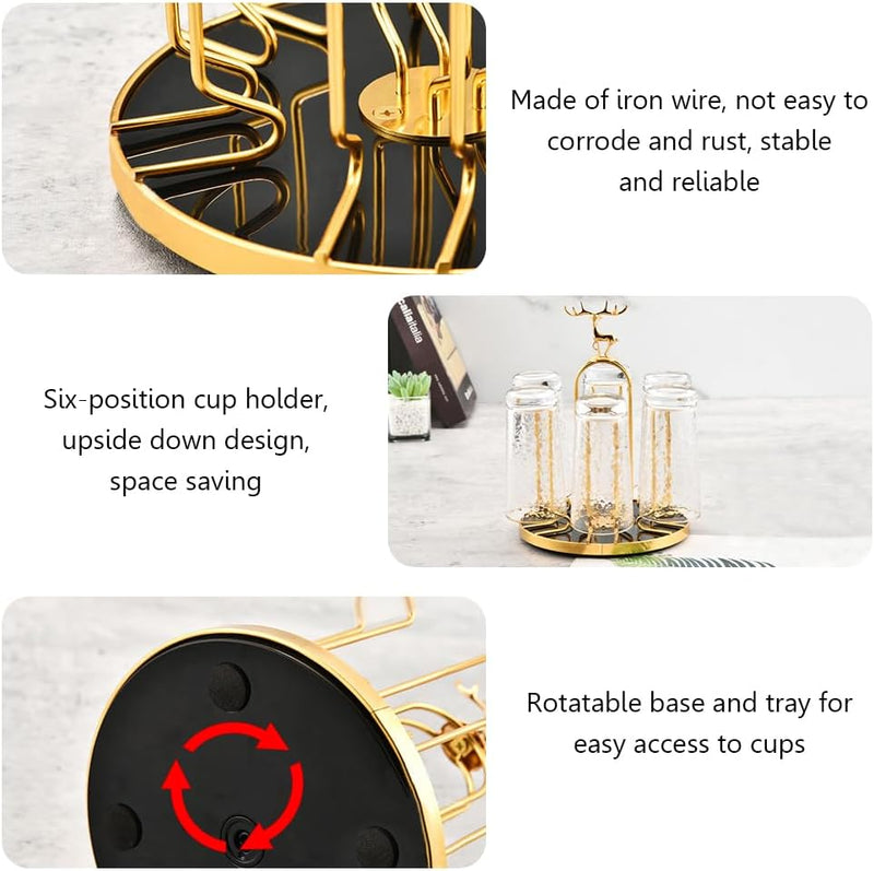 Rotating Bottle Drying Rack Glass Cup Holder Techmanistan