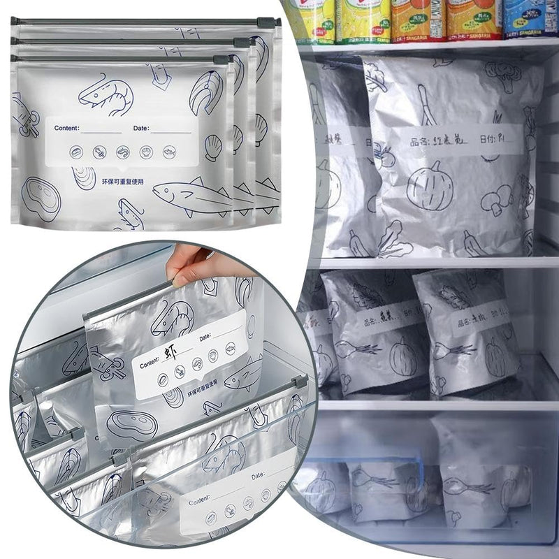 Reusable Aluminium Foil Food Storage Bags with Zip Lock — 10 Piece