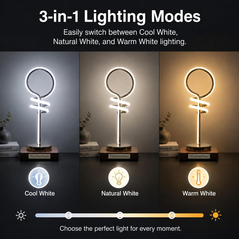 LED Spiral Table Lamp, Multi Mode Table Lamp