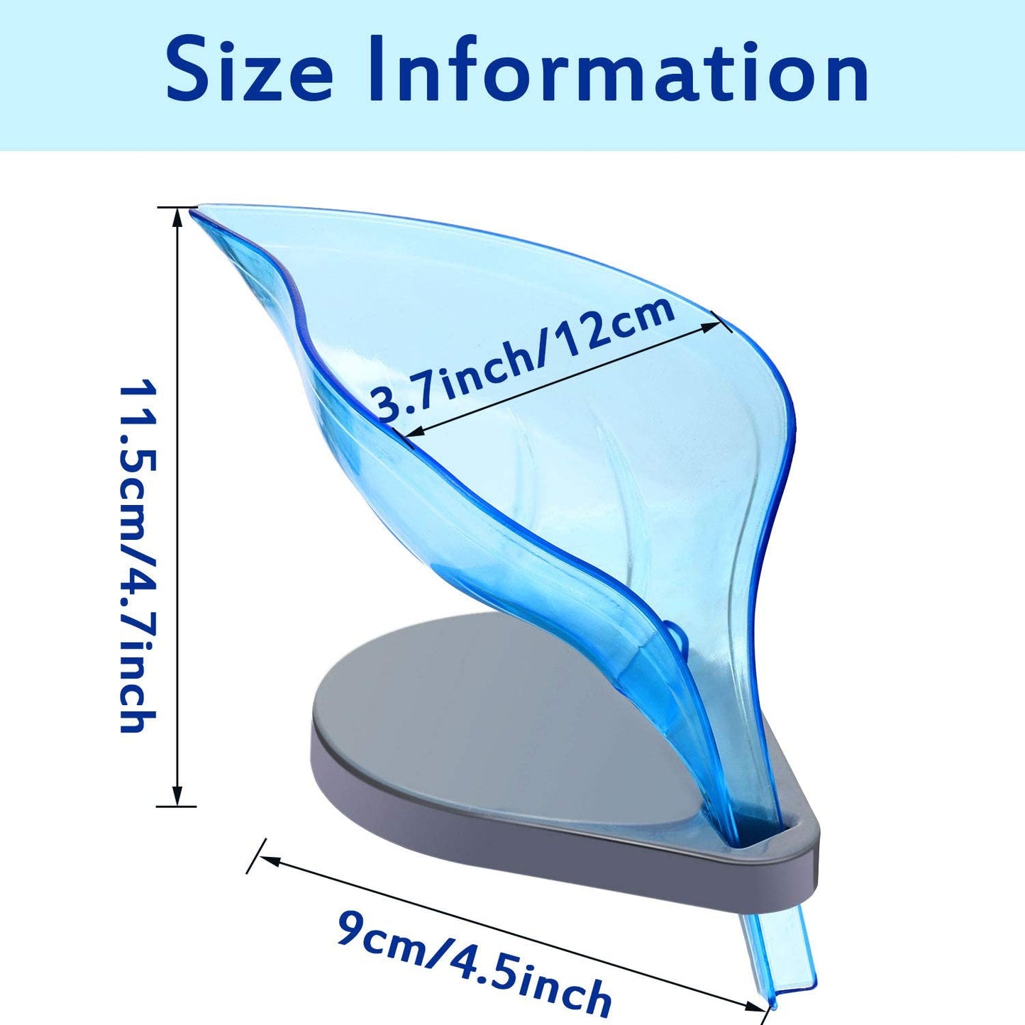 Random Color Leaf Shape Self Draining Plastic Soap Holder Self Adhesive Soap Dish Soap Case Drainage Soap Base for Shower Bathroom Kitchen My Store