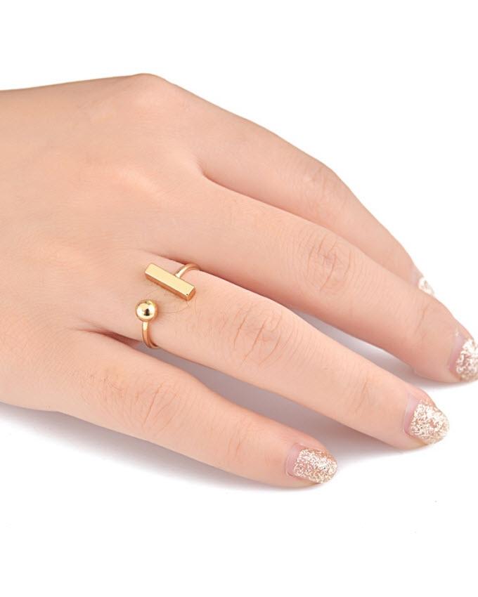 Gold Bar with Ball Ring - Techmanistan