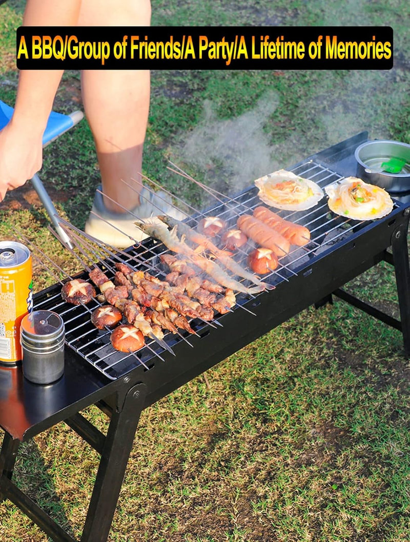 Large Foldable Charcoal BBQ Grill – Portable Outdoor Barbecue