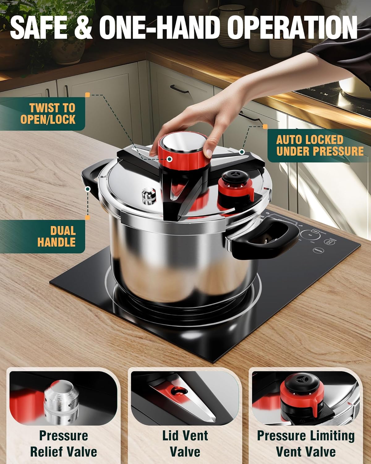 5.5 Liters Stainless Steel Pressure Cooker