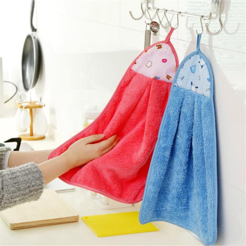 Pack of 2 - Super Absorbent Hanging Towel for Kitchen and Bathroom - Techmanistan