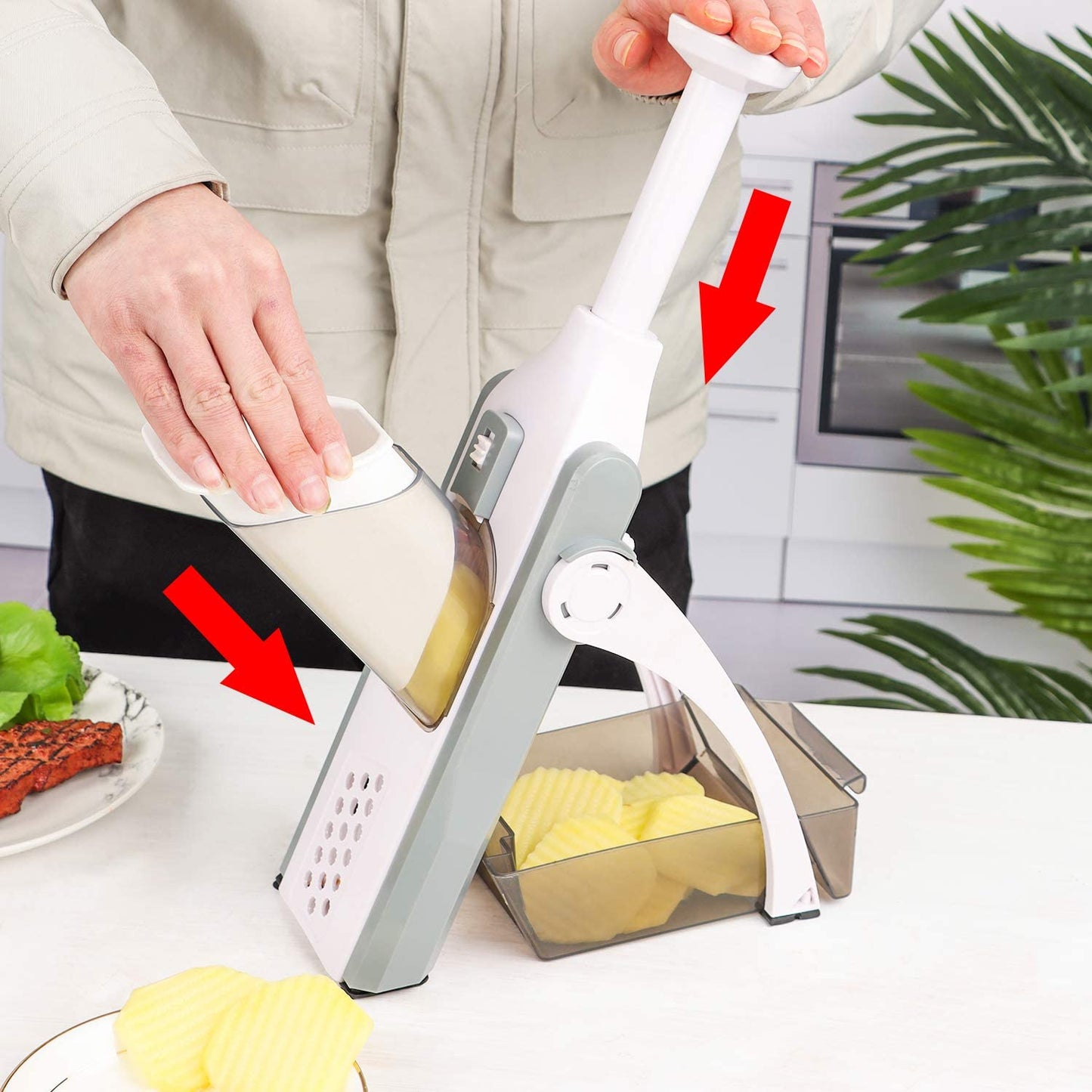 5in1 - Adjustable Mandoliner Safe Slicer Techmanistan