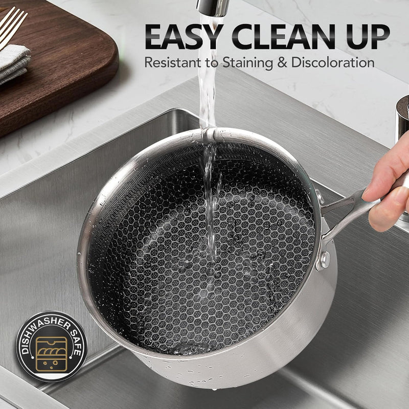 Honeycomb Laser Coated Stainless Steel Soup Pot & Saucepan