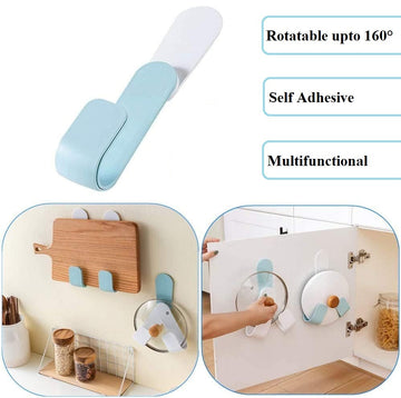 Self Adhesive No Punch Wall Mounted Pot Lid Holder, 160° Rotatable Pot Lid Stand My Store