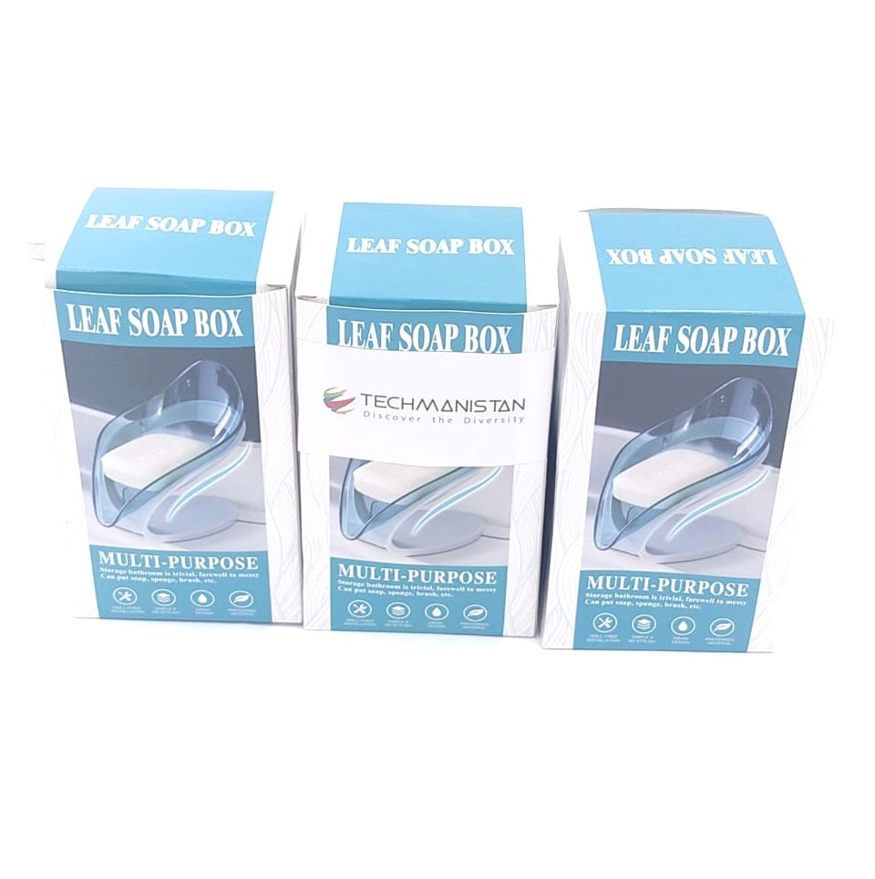 Pack of 3 - Random Color Smart Soap Holder, Leaf Soap Holder Plastic Soap Dispenser Base Leaf Shaped Self Draining Plastic Soap Holder V Shaped Soap Dish Soap Case Drainage Soap Base for Shower Bathroom Kitchen My Store