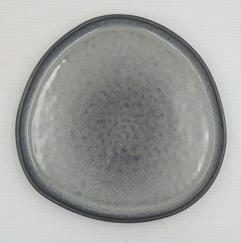 Grey Textured Ceramic Dinnerware โ Bowl or Serving Plate