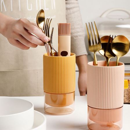 Self Draining Ceramic Chopsticks Cutlery Holder Techmanistan