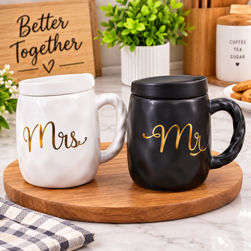 Mr & Mrs Couple Ceramic Mug Set, 2 Pieces