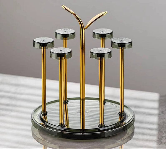 Moving Glass Stand / Rotating Glass Holder Rack (6 Glass Capacity)