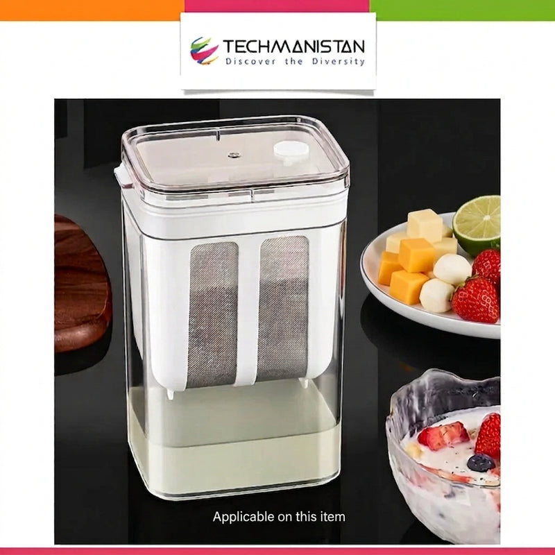 Fine Mesh Stainless Steel Greek Yogurt Strainer with Lid Dahi Strainer Paneer Maker Cottage Cheese