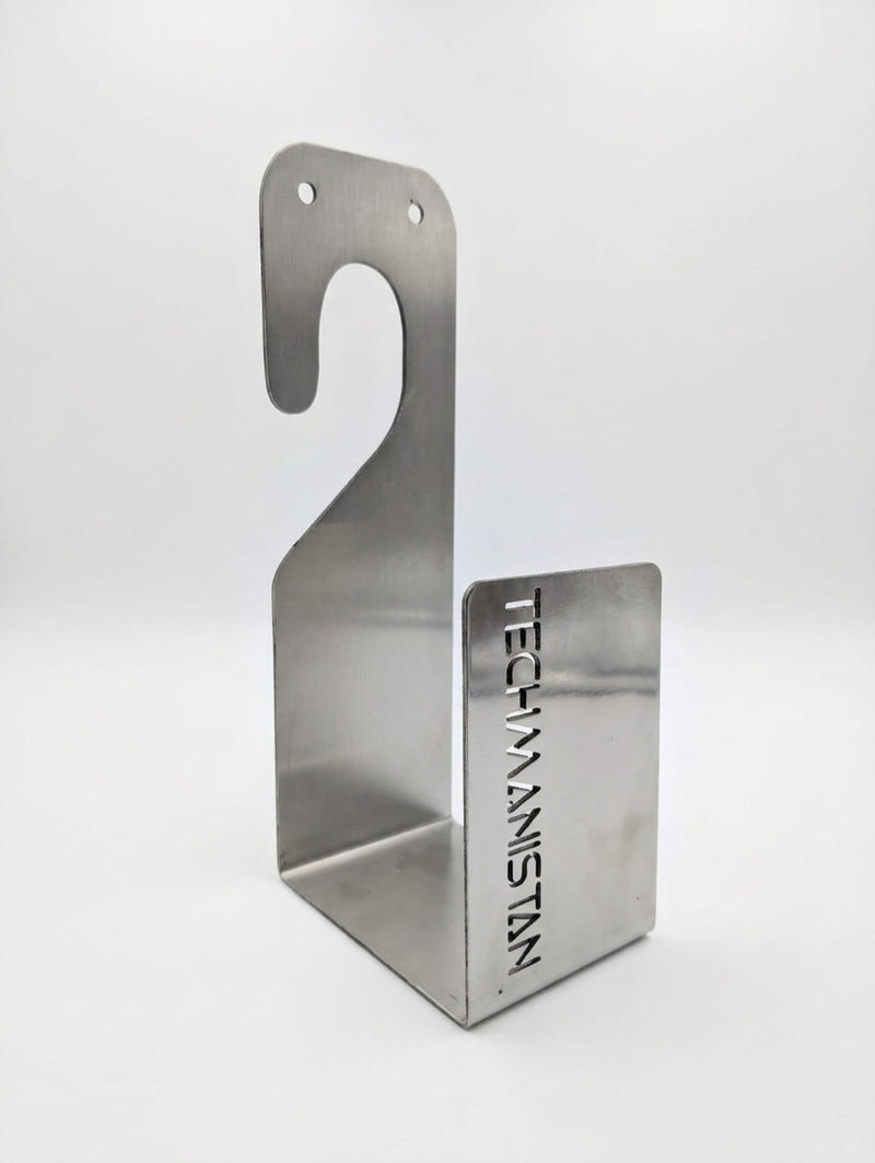 Stainless Steel Wall-Mounted Garden Hose Holder - Silver