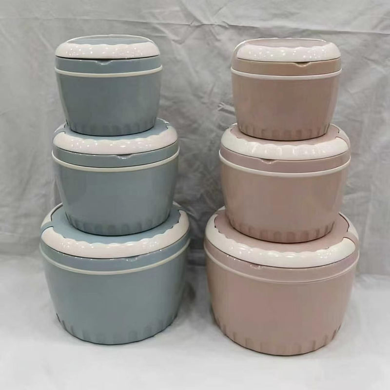 3PC Stainless Steel Interior Insulated Luxury Food Warmer Set