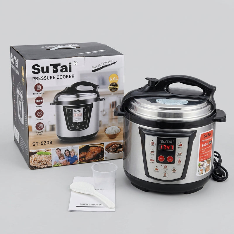 Electric Digital Pressure Cooker ST-5239, 6.0 Liter, 1000W