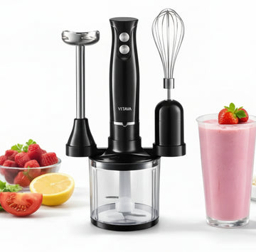 VLTAVA 5-in-1 blender set with attachments on a white background