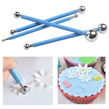 4Pcs Stainless Steel Fondant Ball Modeling Tool Set for Cake Decorating