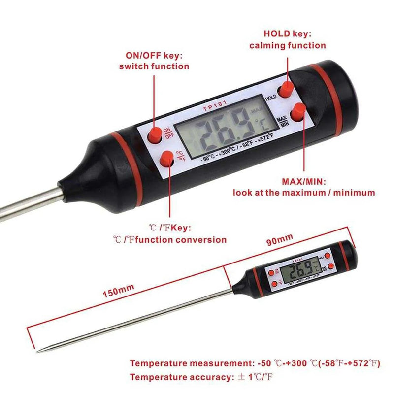 Digital Heat Absorbent Cooking Probe Thermometer -50°C to +300°C
