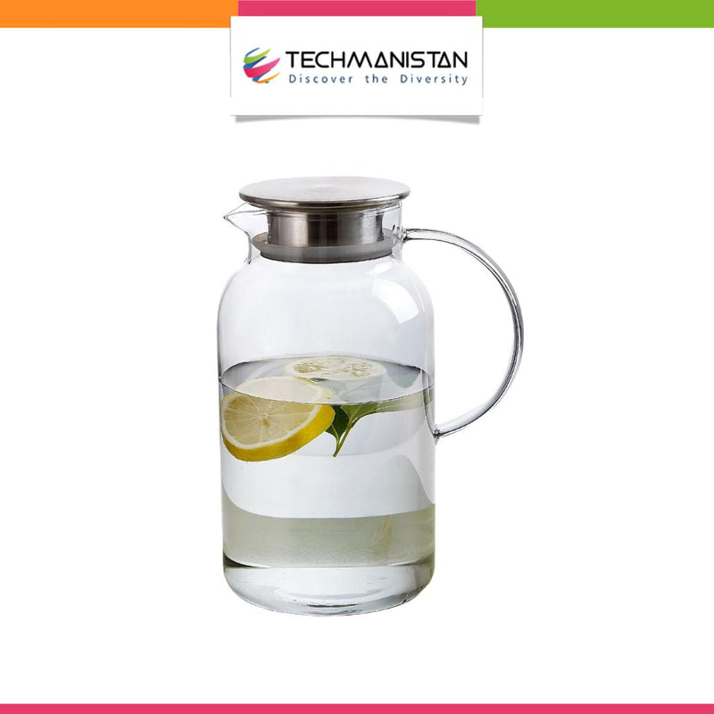 2 Liters Glass Jug with Handle & Stainless Steel Handle Techmanistan
