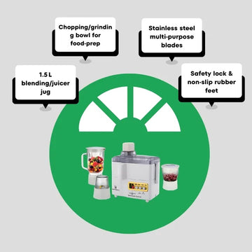 4in1 - Ultimate Juicing Machine, Chopping, Blender & Grinder
