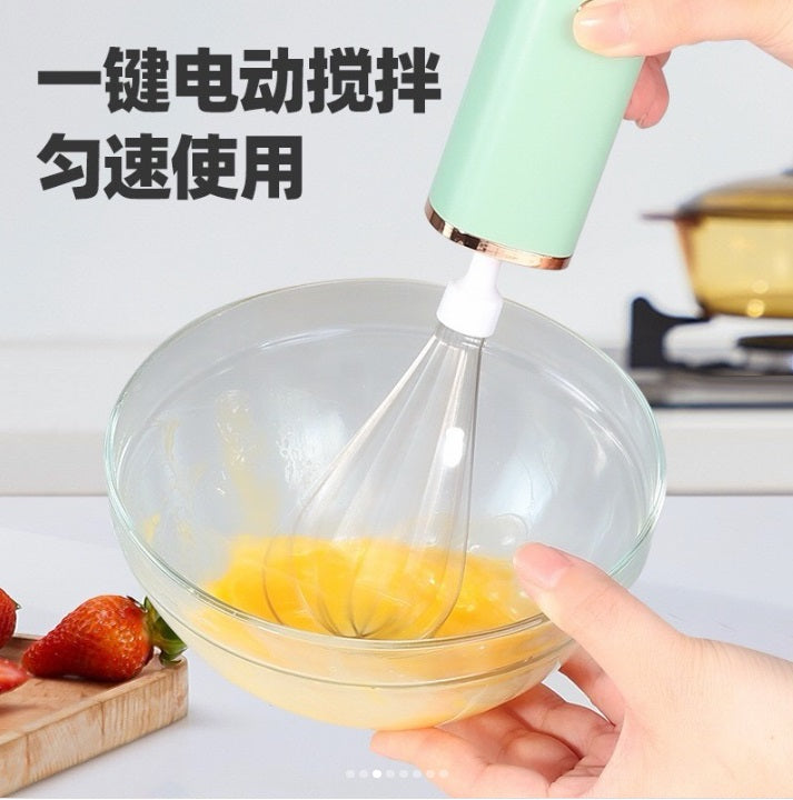 Rechargeable Electric Milk Frother and Handheld Egg Beater