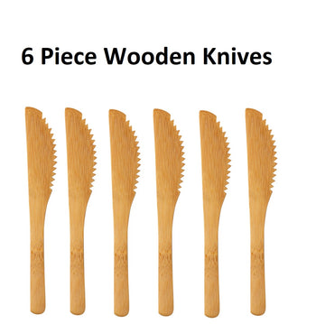 6 Piece Reusable Wooden Knives