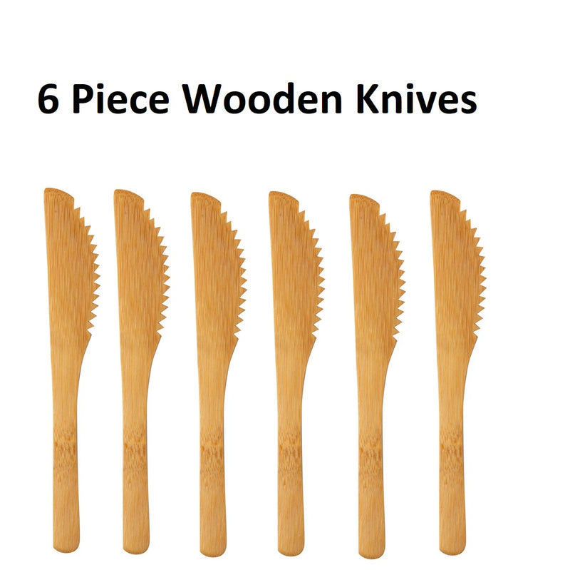 6 Piece Reusable Wooden Knives