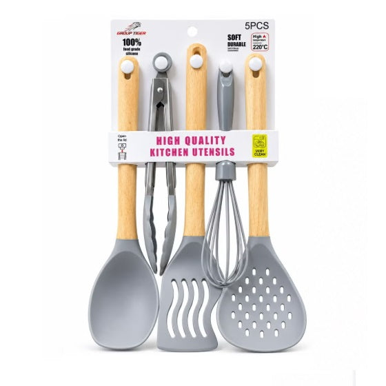 5-Piece Silicone Cooking & Baking Utensil Set