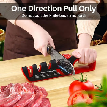 4-in-1 Adjustable Angle Knife Sharpener Tool - Red