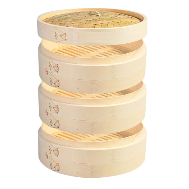 Bamboo Steamer Basket with Lid, 26cm and 30cm
