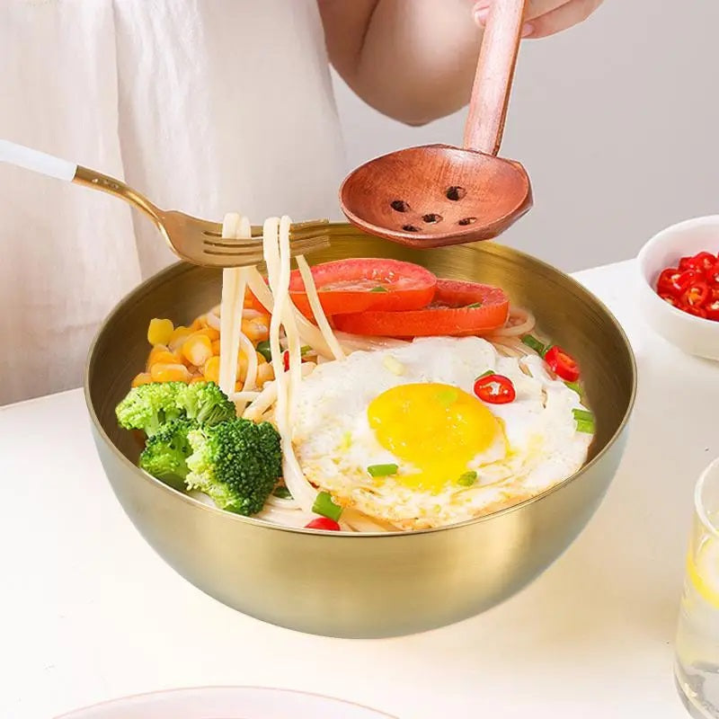 3 Pcs Golden Stainless Steel Bowls Set