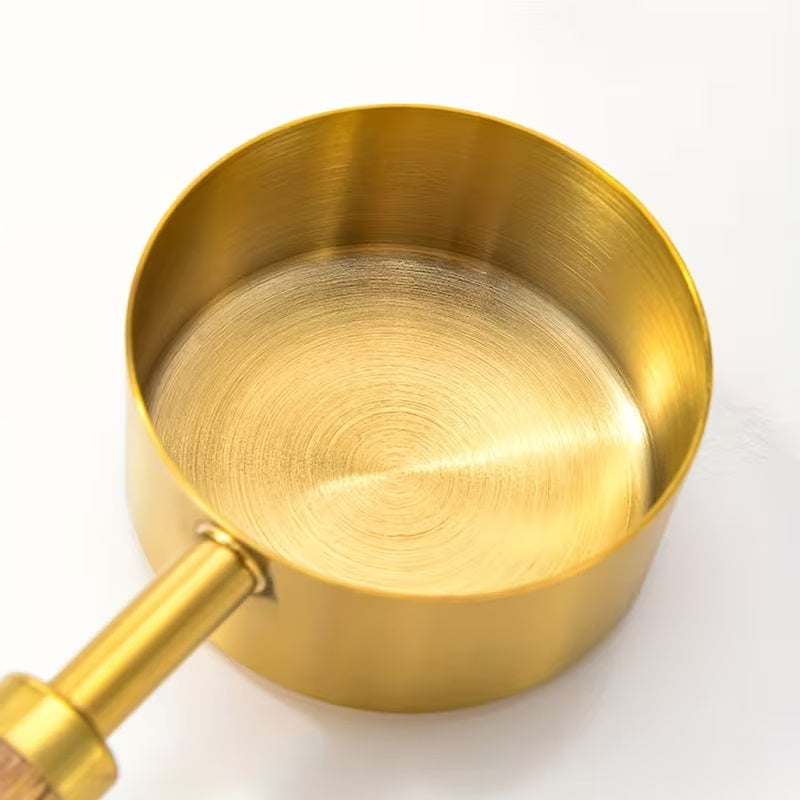 3pcs/Set Steel Measuring Cups with Wooden Handle