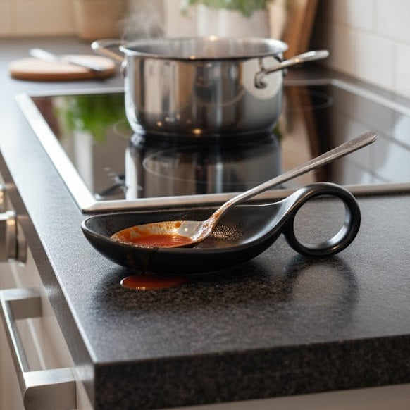 Ceramic Spoon Rest with Handle Loop