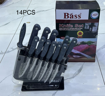 14-Piece Stainless Steel Knife Set with Acrylic Stand