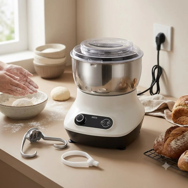 Compact Kitchen Stand Electric Dough Mixer with Steel Mixing Bowl
