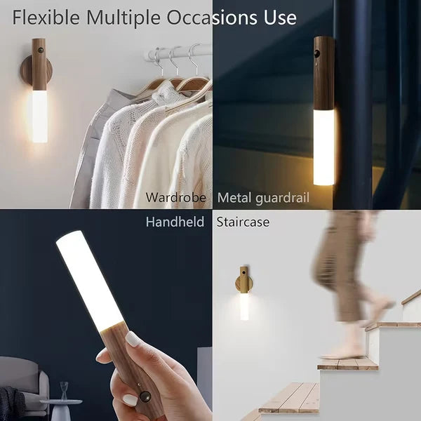 Wooden Rechargeable Wall Light β LED Motion Sensor Night Light