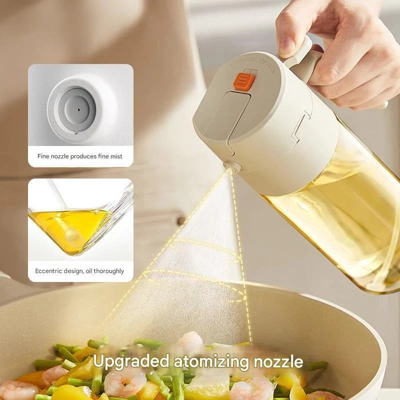 580ml 2in1 Oil Dispenser & Sprayer | Glass Oil Bottle