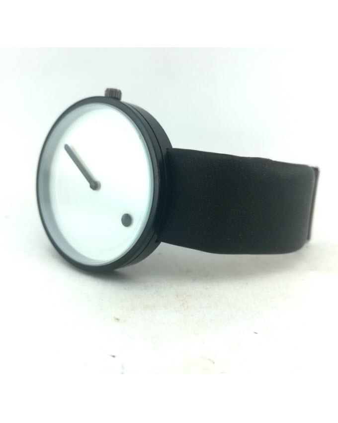 White & Black Leather Analog Watch for Men--Techmanistan-My Store