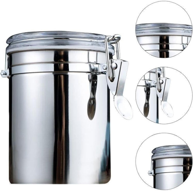 Set of 4 - Stainless Steel Canister Jars Techmanistan