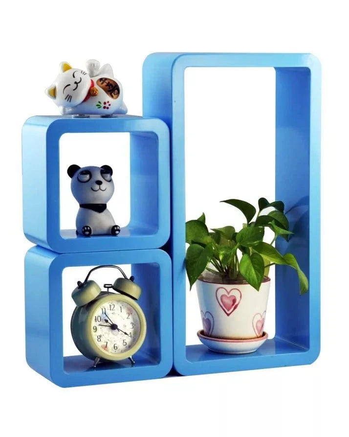 Set of 3 - Rectangular Wall Mount Shelves, Rectangular Hanging 3 Piece Set, Wall-Mounted Storage Bookshelf, Floating Wall Shelves for Bathroom, Bedroom, Living Room, and Kitchen My Store