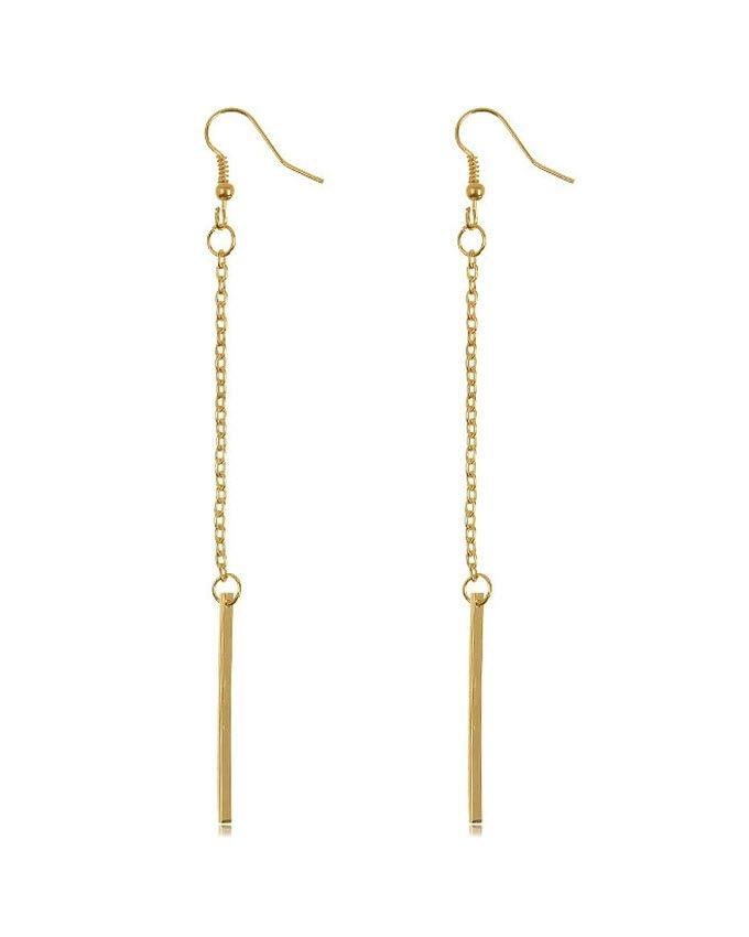 Metal Bar Ear Drop Earrings--Techmanistan-My Store