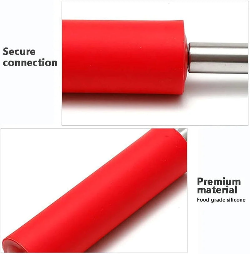 Non-Stick Silicone Rolling Pin with Steel Handle, 17 Inch