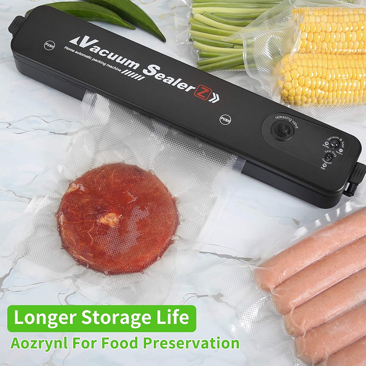 Vacuum Sealer, Food Sealer for Food Preservation, Automatic Bags Mouth Sealing Machine My Store